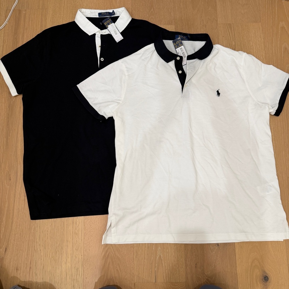 Ralph Lauren Black and White Polo Shirts